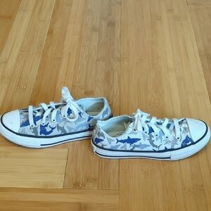 Converse Kids Blue and Gray Camouflage Sneakers